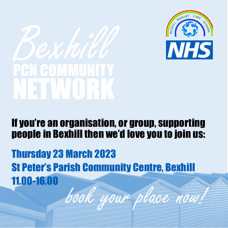 Bexhill PCN event poster.